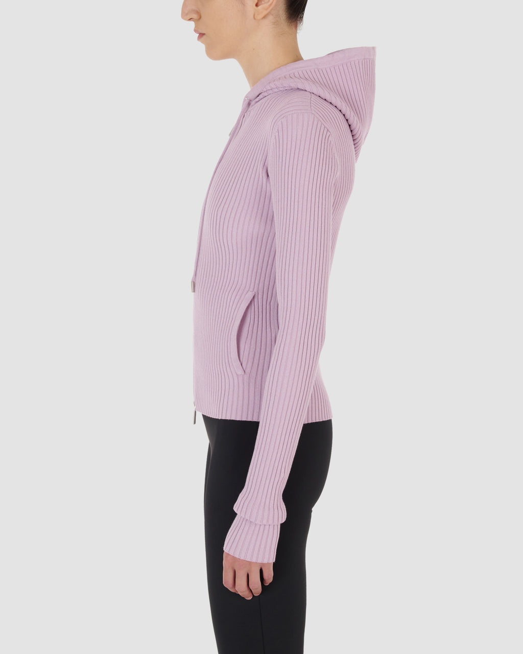 RIBBED KNIT HOODIE - 4
