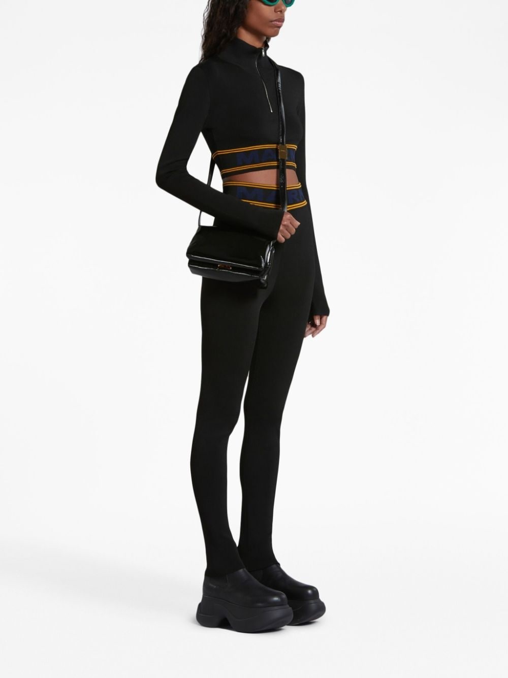 stripe-detail high-waisted leggings - 2