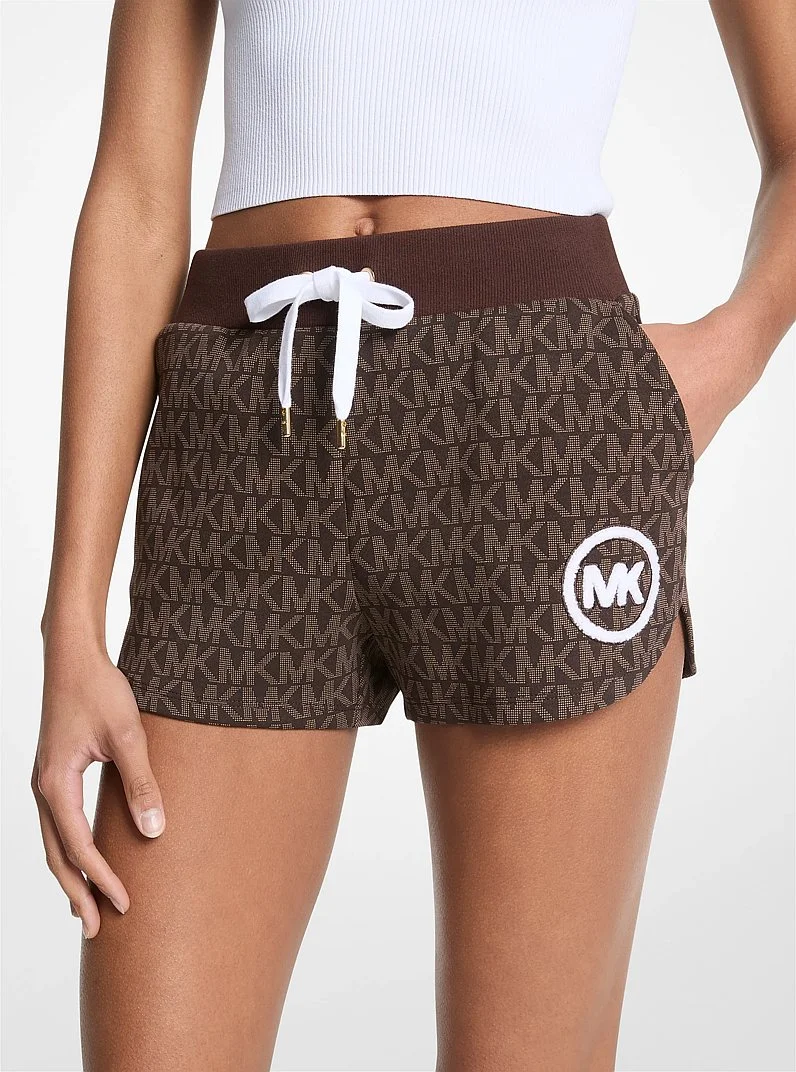 Logo Print Cotton Blend Shorts - 1