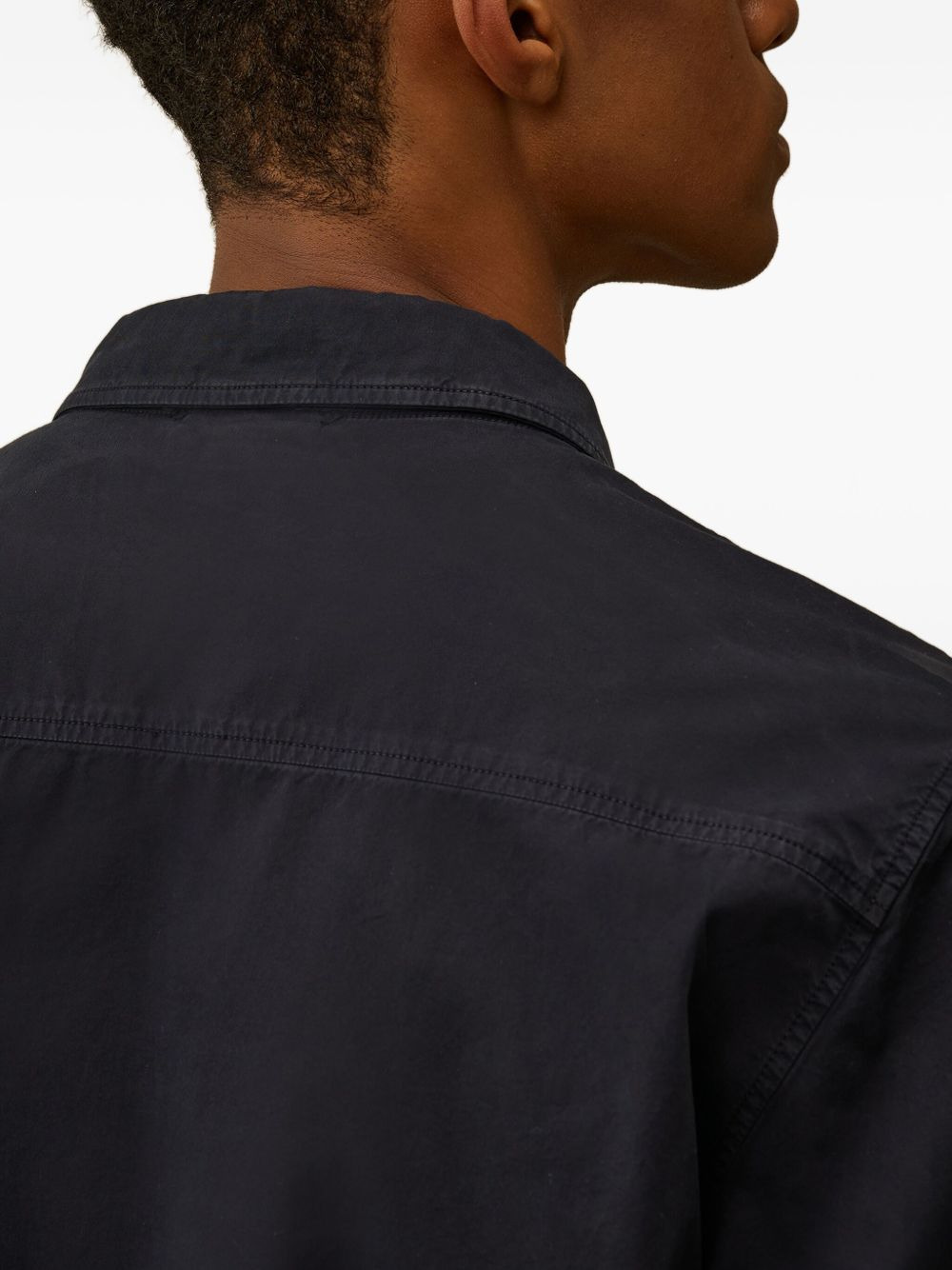 zip-pocket cotton overshirt - 5