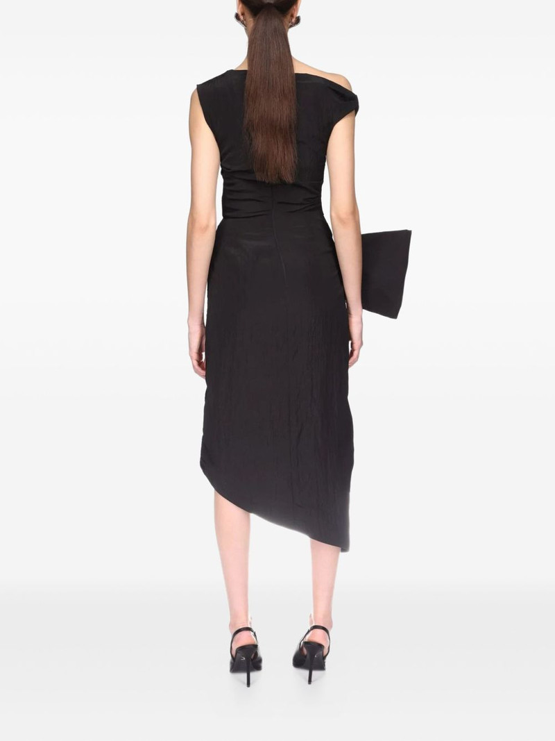 bow ruched asymmetric dress 4
