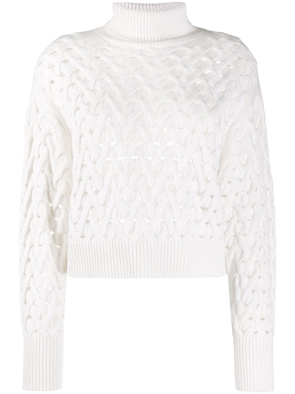 perforated knit roll-neck jumper - 1