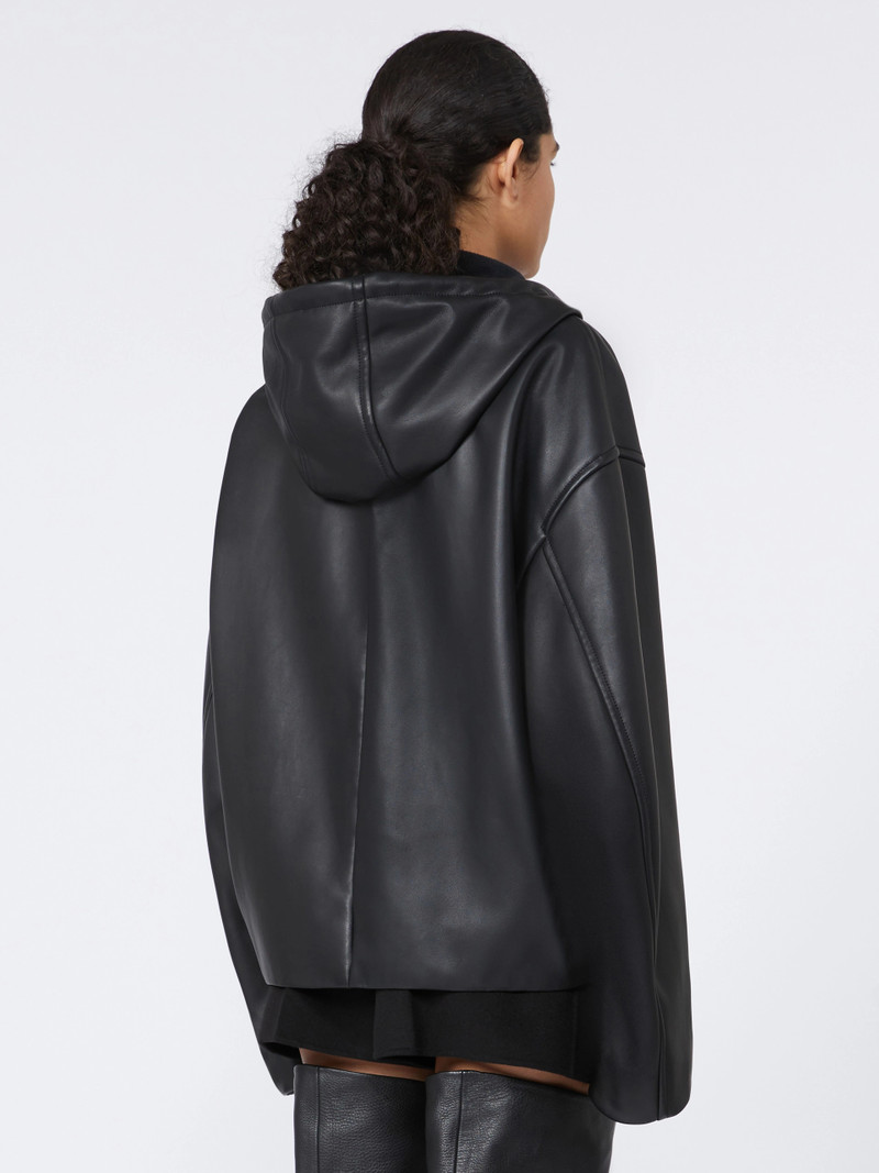 ADUNCO1234 Leather hoodie - RUNWAY - BLACK 4