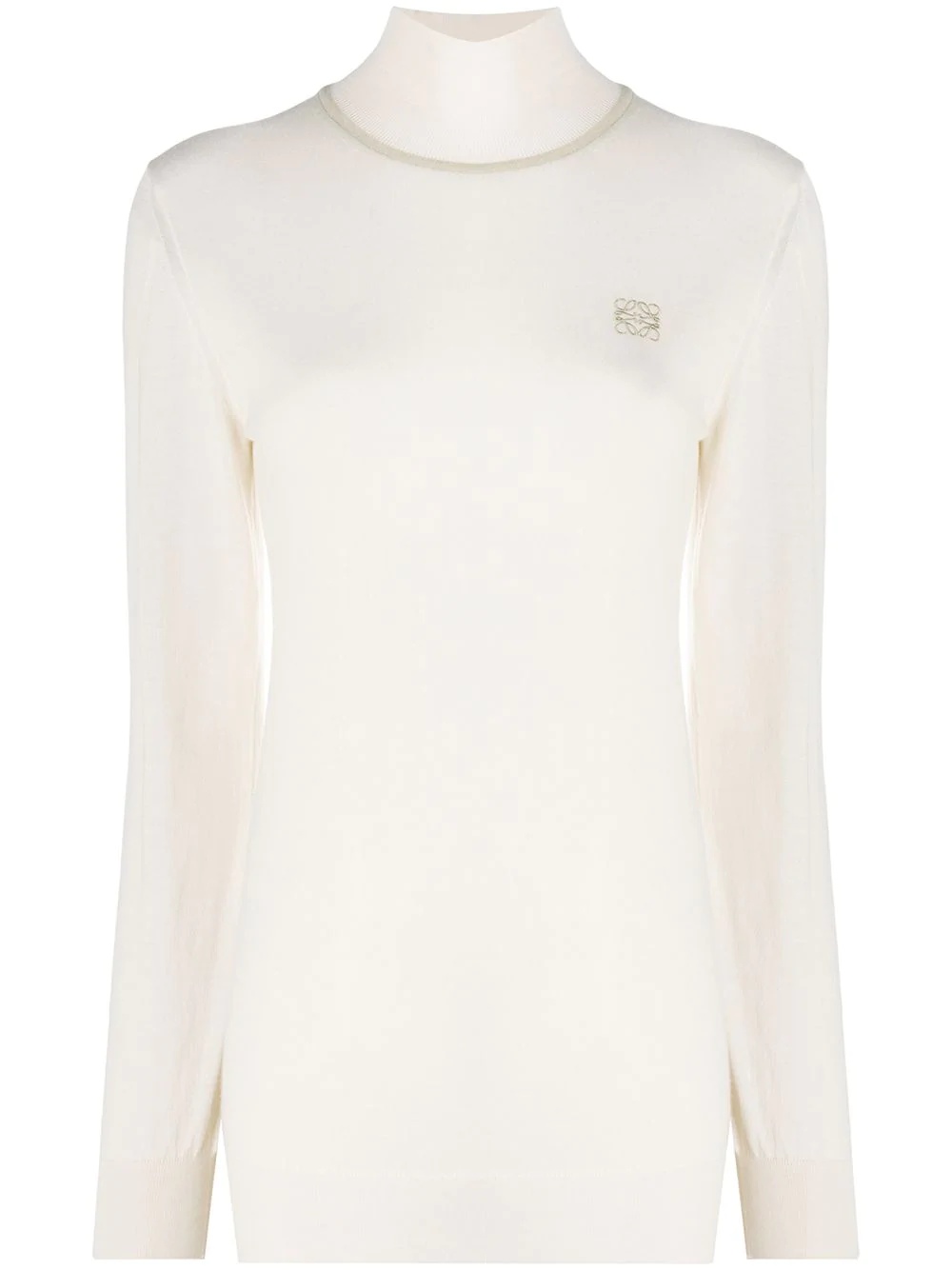 Anagram-embroidered high neck jumper - 1