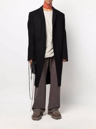 Rick Owens inhuman draped long-sleeve top outlook