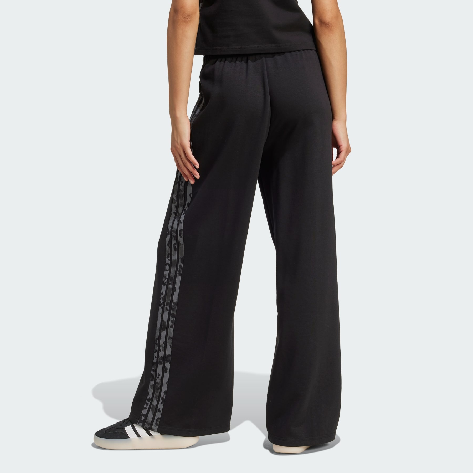Animal Print 3-Stripes Open Hem Pants - 3