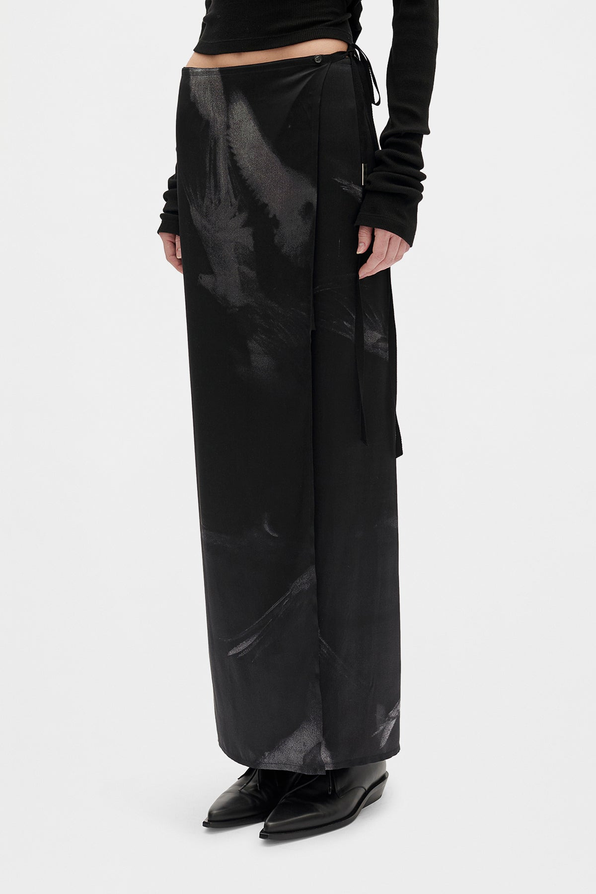 Oku Printed Long Wrap Skirt - 2