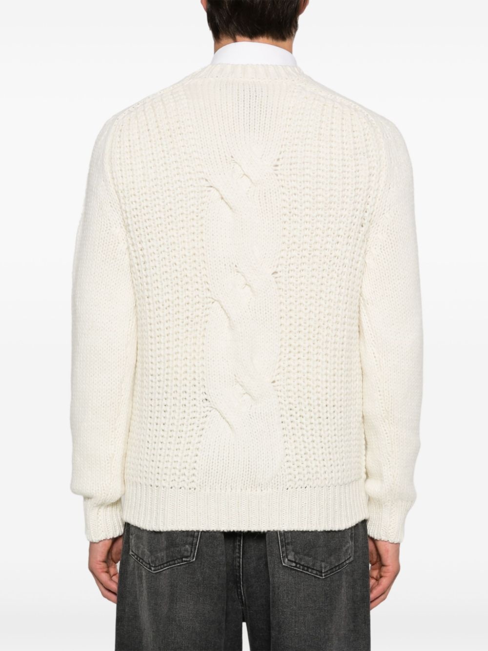 braided ribbed sweater - 4