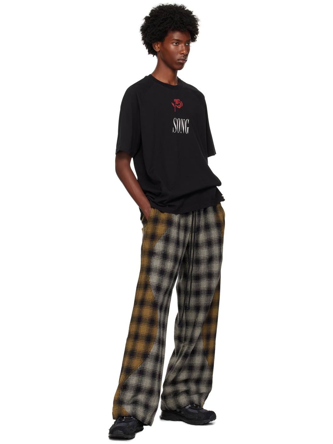 Black & Gray Relaxed Lounge Pants - 4