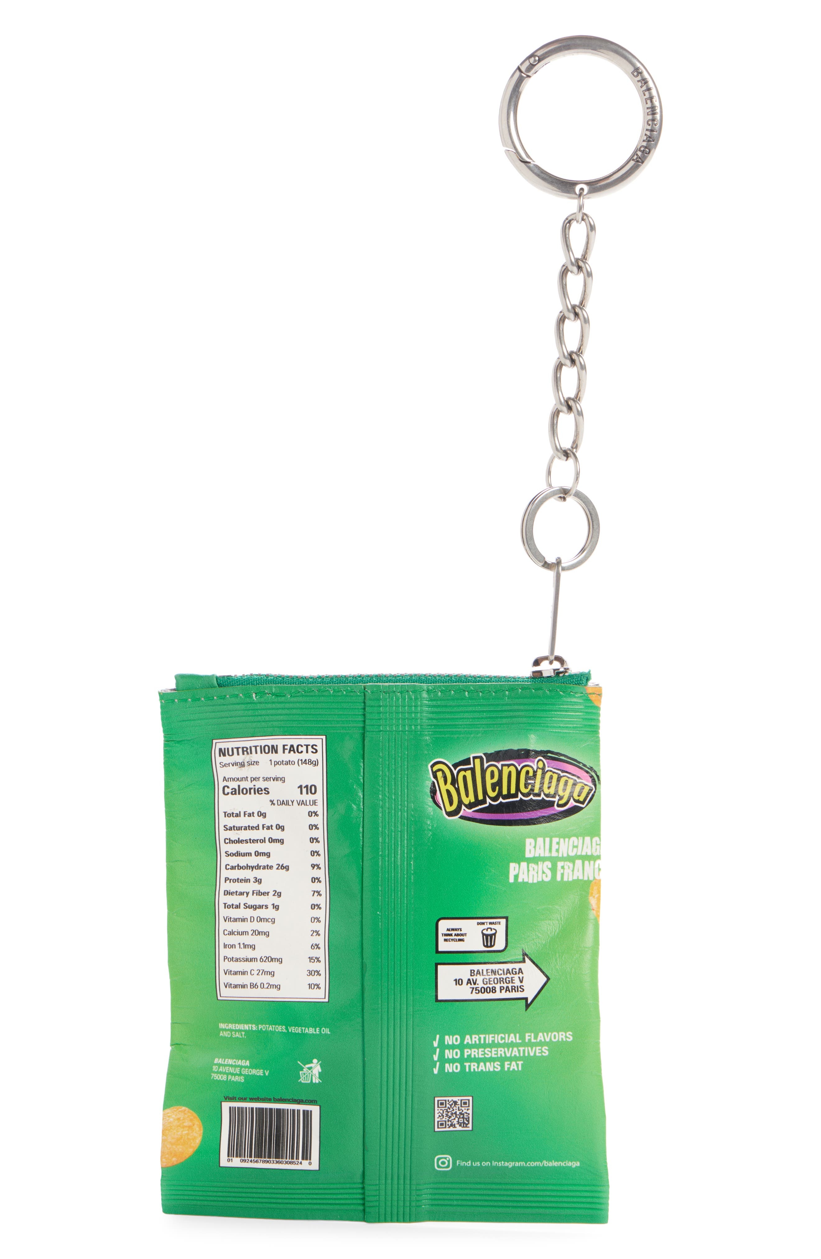 Balenciaga Sour Cream & Onion Leather Pouch Bag Charm in 3837 Green at Nordstrom - 2