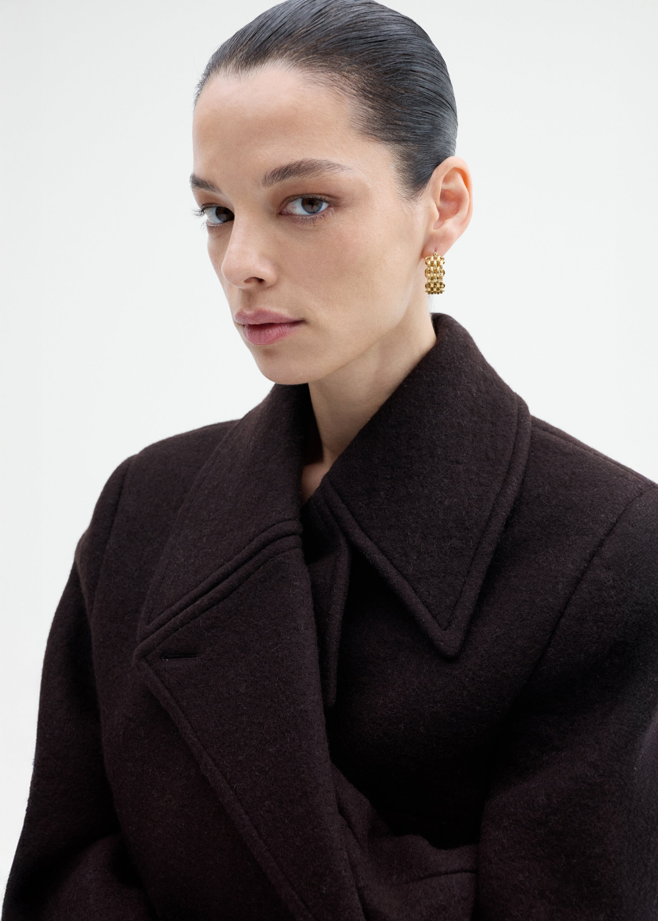 Double Faced Wool Peacoat - 4