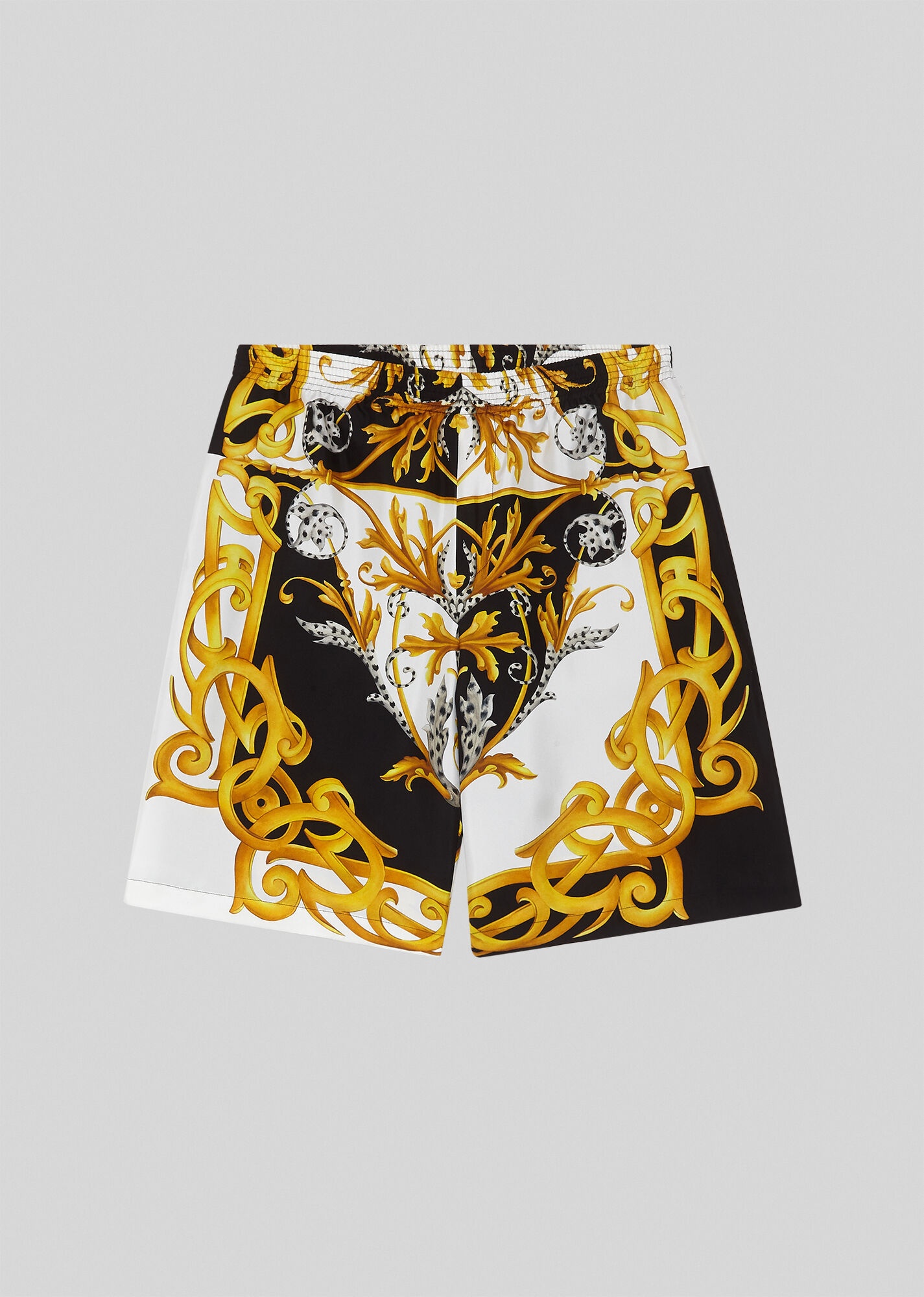 Barocco Acanthus Print Silk Shorts - 1