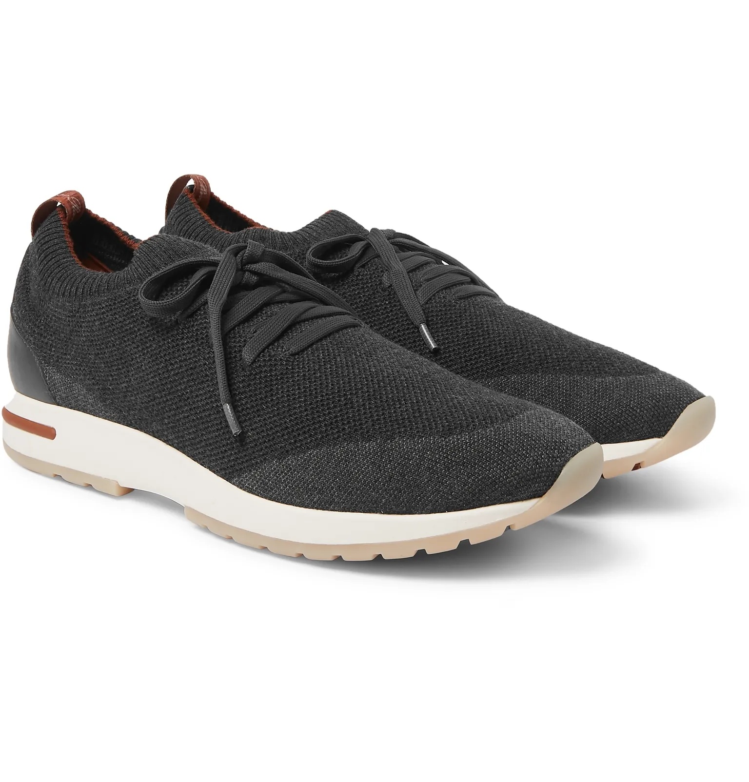 360 Flexy Walk Leather-Trimmed Knitted Wish Wool Sneakers - 26