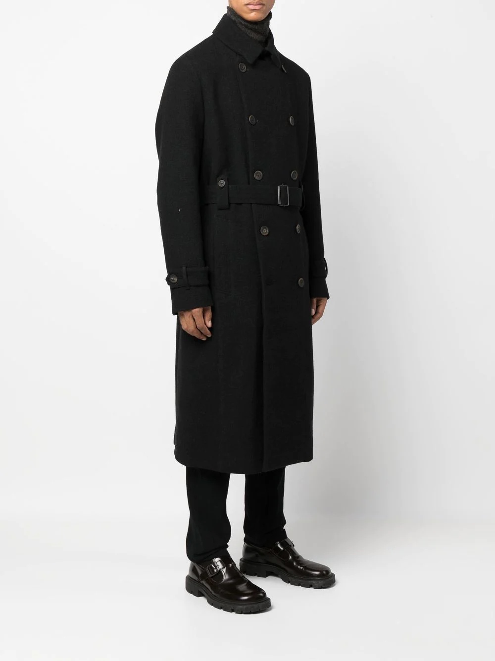 belted double-breasted trench coat - 3