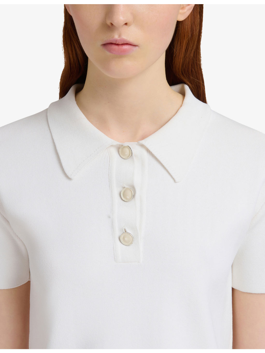 Short-Sleeved Ribbed Knitted Polo Shirt - 5