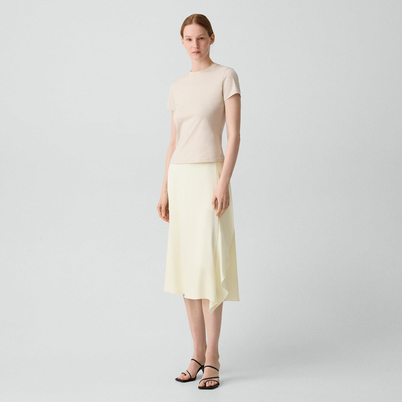 Vented Flounce Skirt in Satin Crepe 2