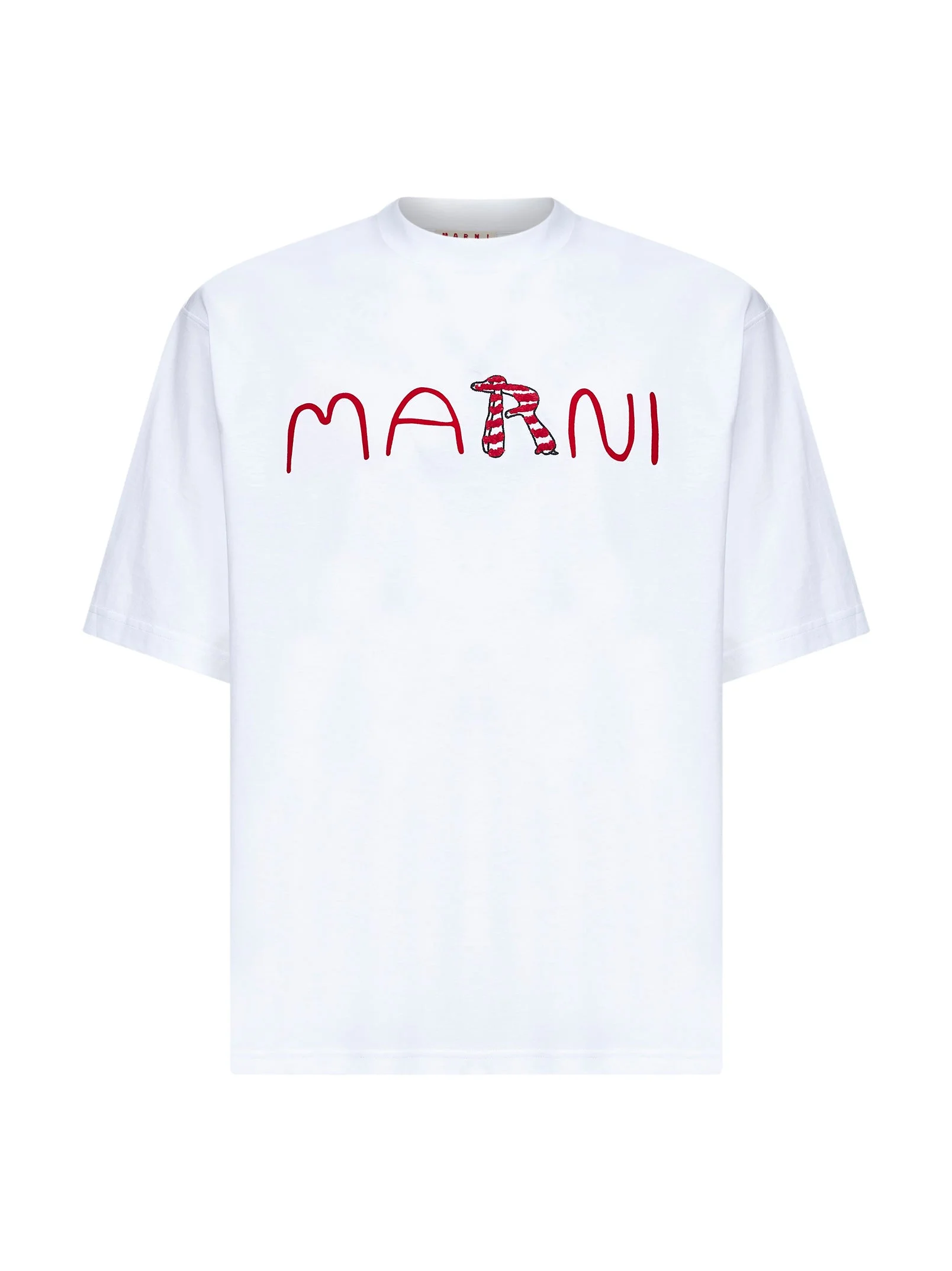 Marni Men White Jersey Logo T-Shirt - 1