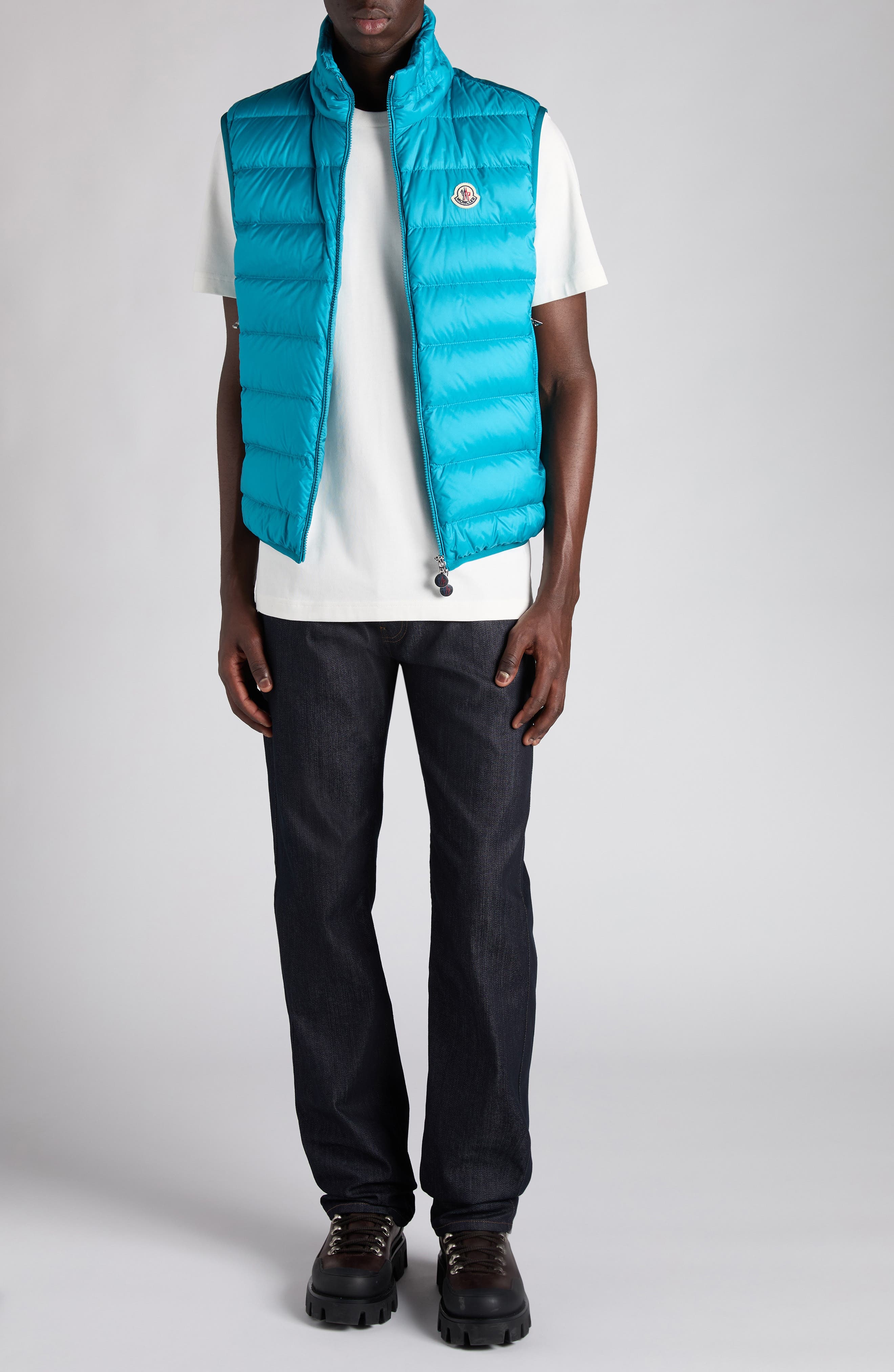 Moncler Rocoque Down Puffer Vest in Green Blue Slate at Nordstrom - 2