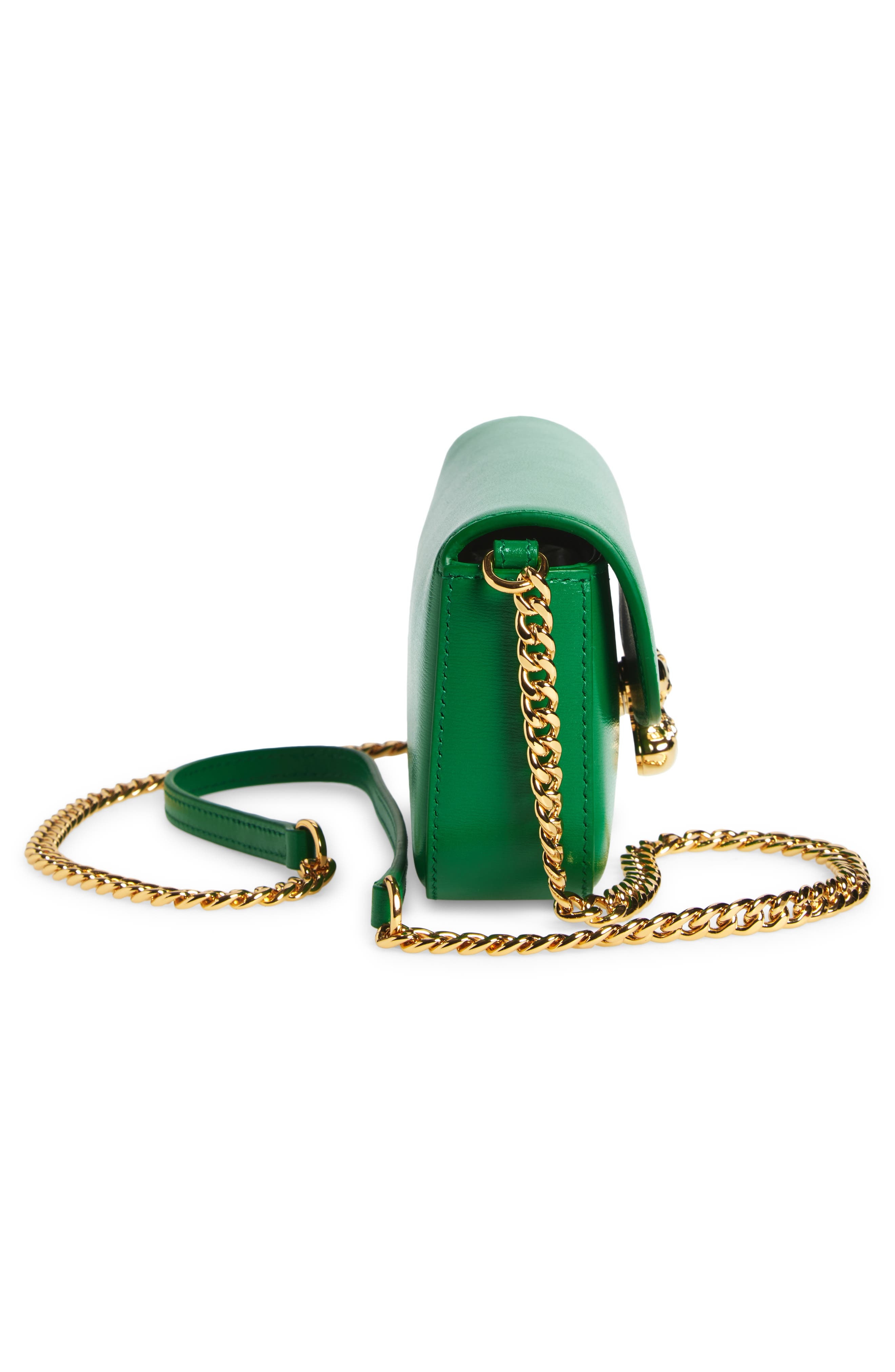 McQueen Small Skull Flower Shoulder Bag in Viridian/Gold at Nordstrom - 4