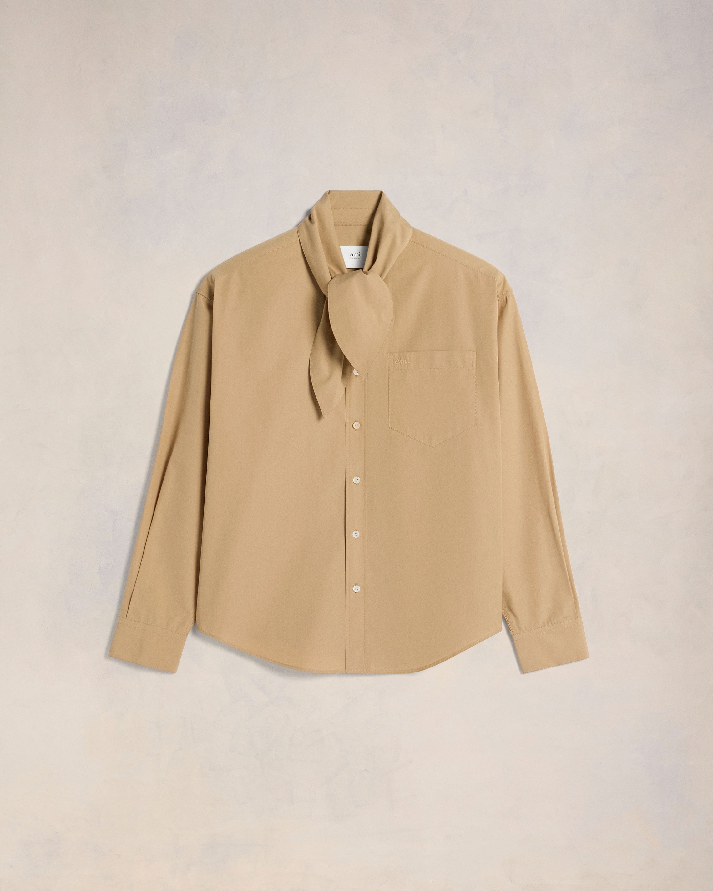 SCARF COLLAR SHIRT - 1