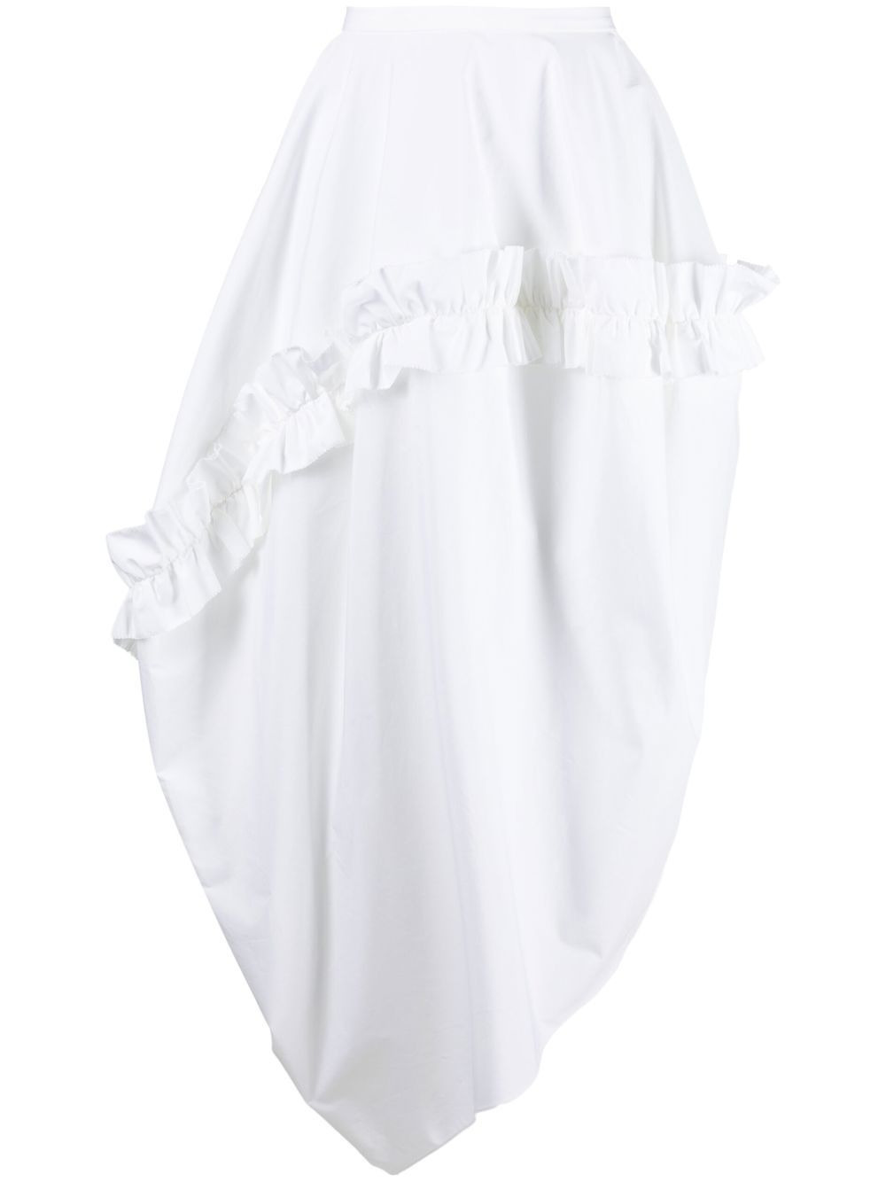 ruffle-detail asymmetric skirt - 1