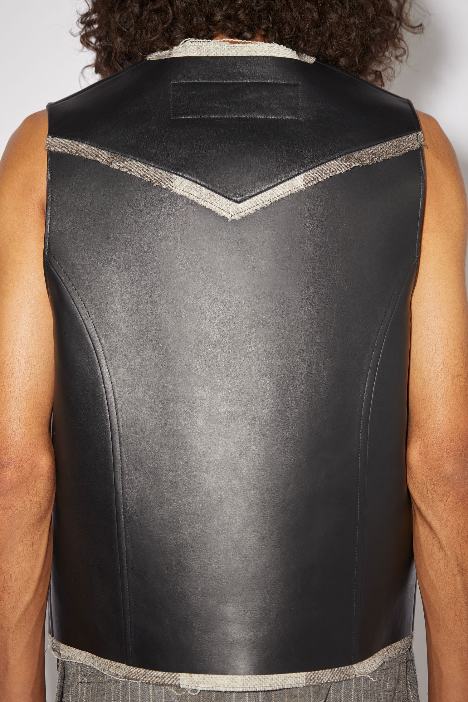 Leather vest - Black/brown - 5