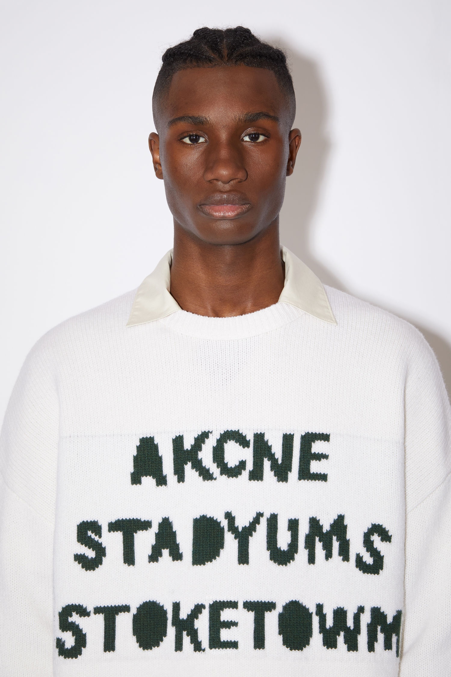 Wool logo sweater - White/Dark green - 6