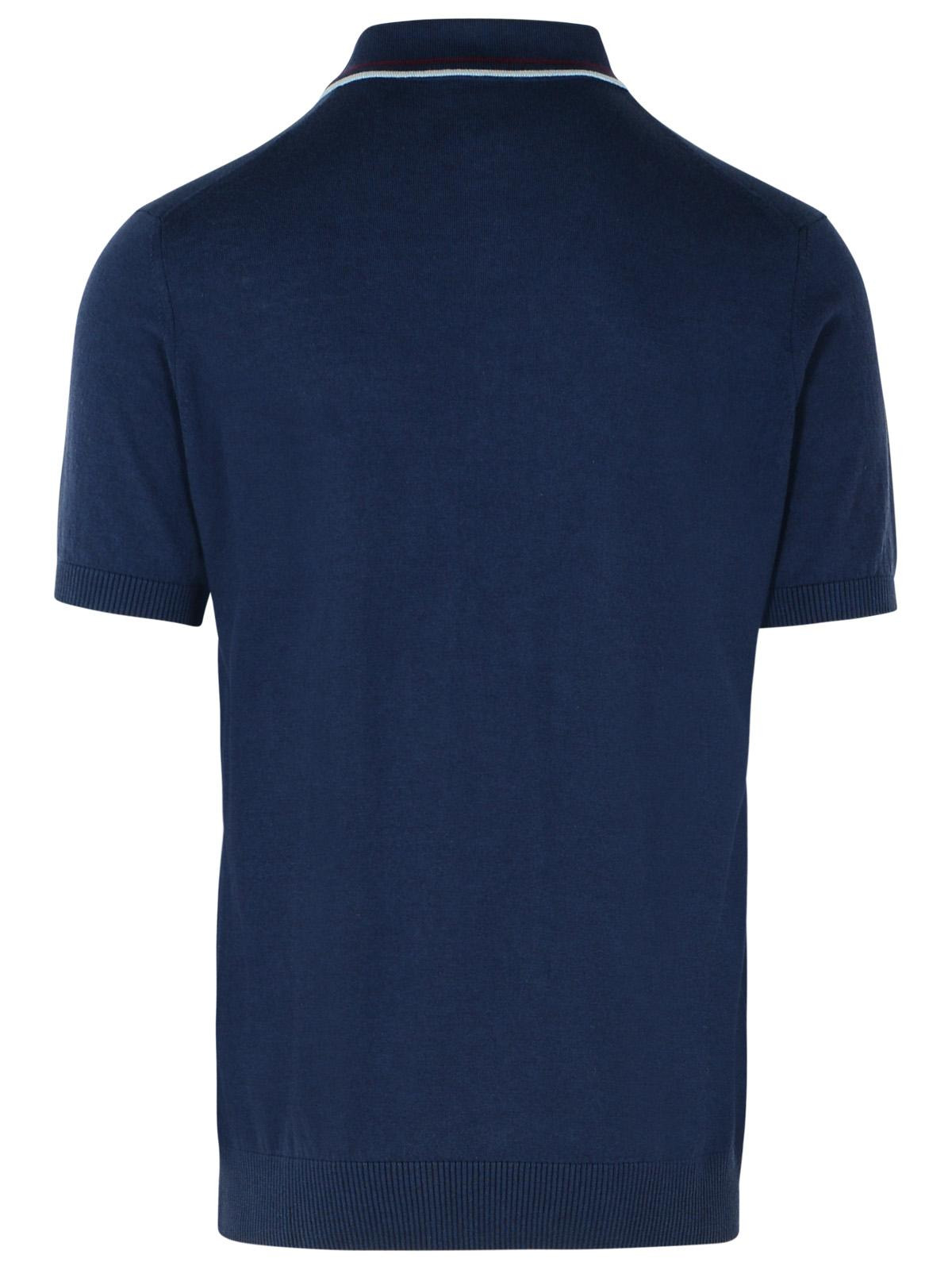 Etro Navy Cotton Polo Shirt Men - 3