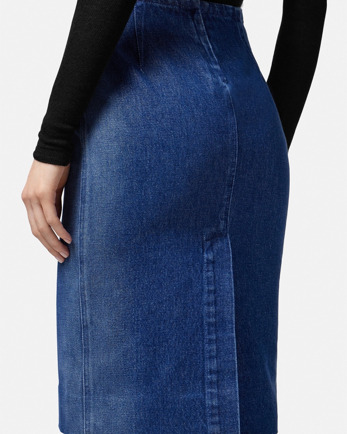 Denim Pencil Skirt - 5