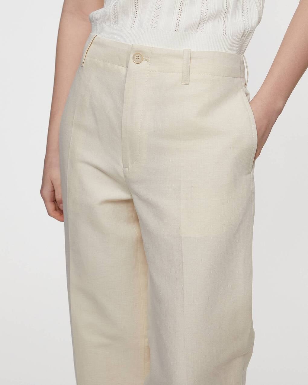 Trousers Relaxed Straight Cream - 5