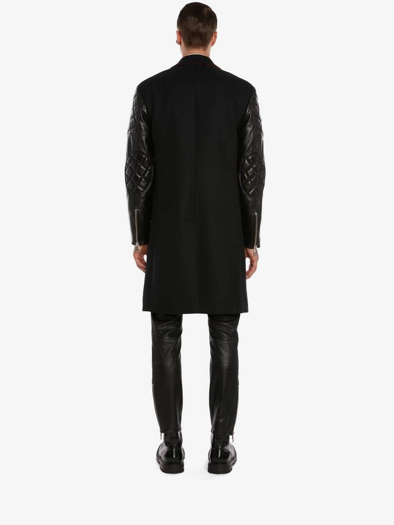 Hybrid Biker Sleeve Coat in Black 4
