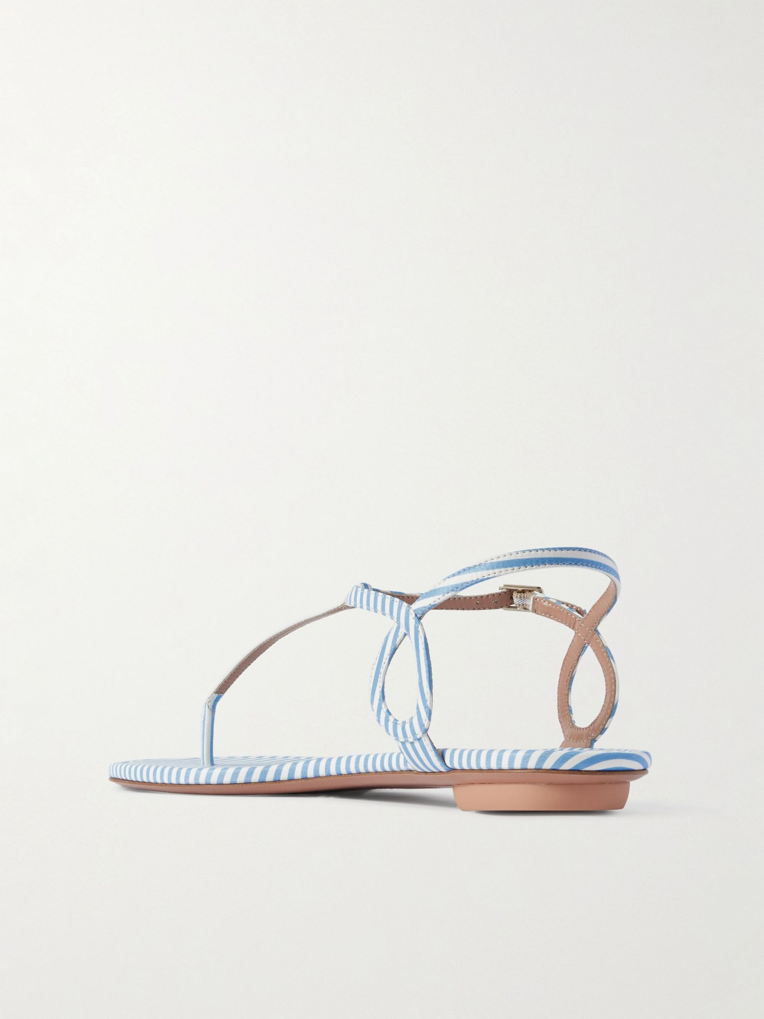 Almost Bare striped leather sandals Light blue - 3