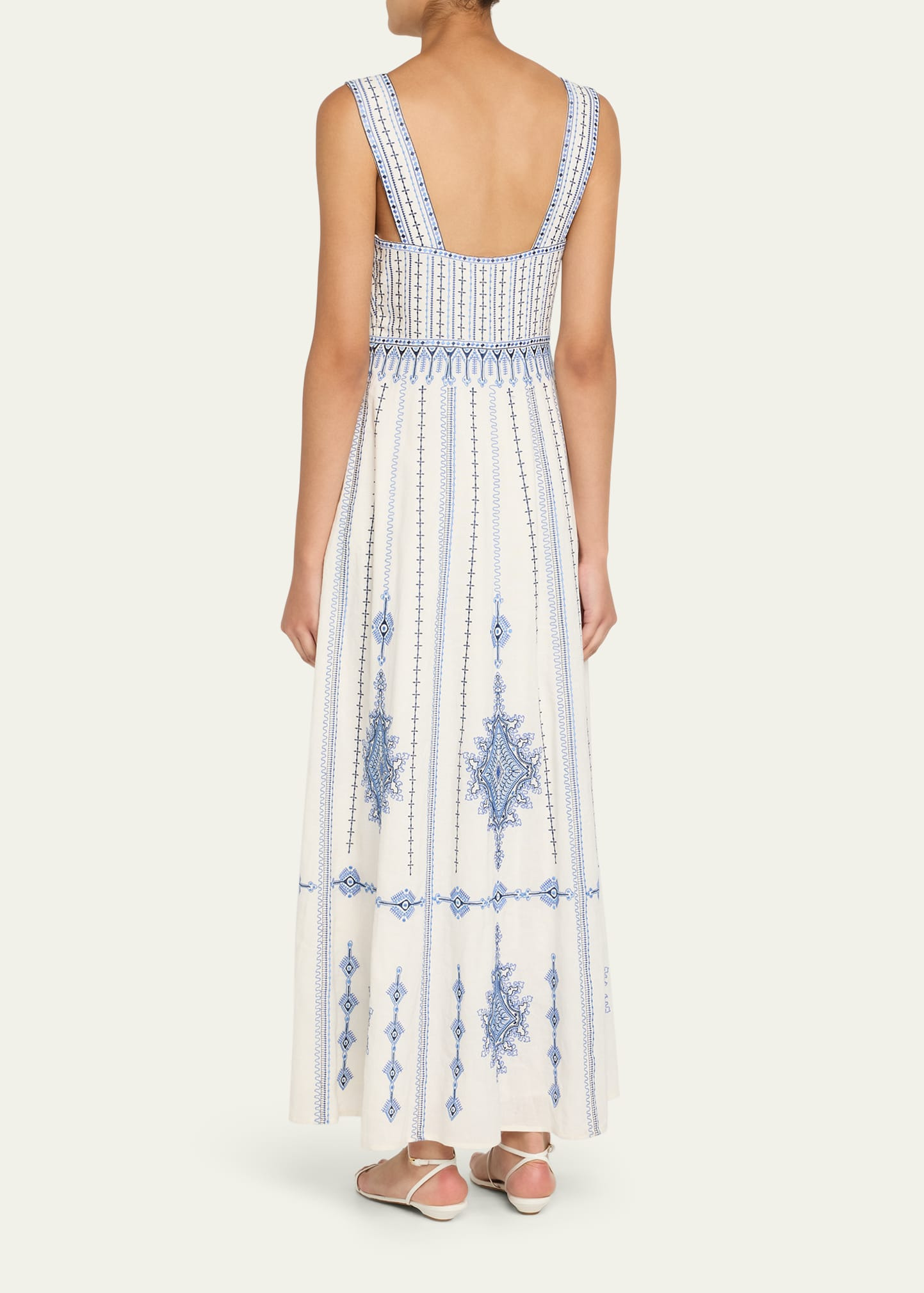 Nellie Astragal Embroidered Sleeveless Maxi Dress - 3