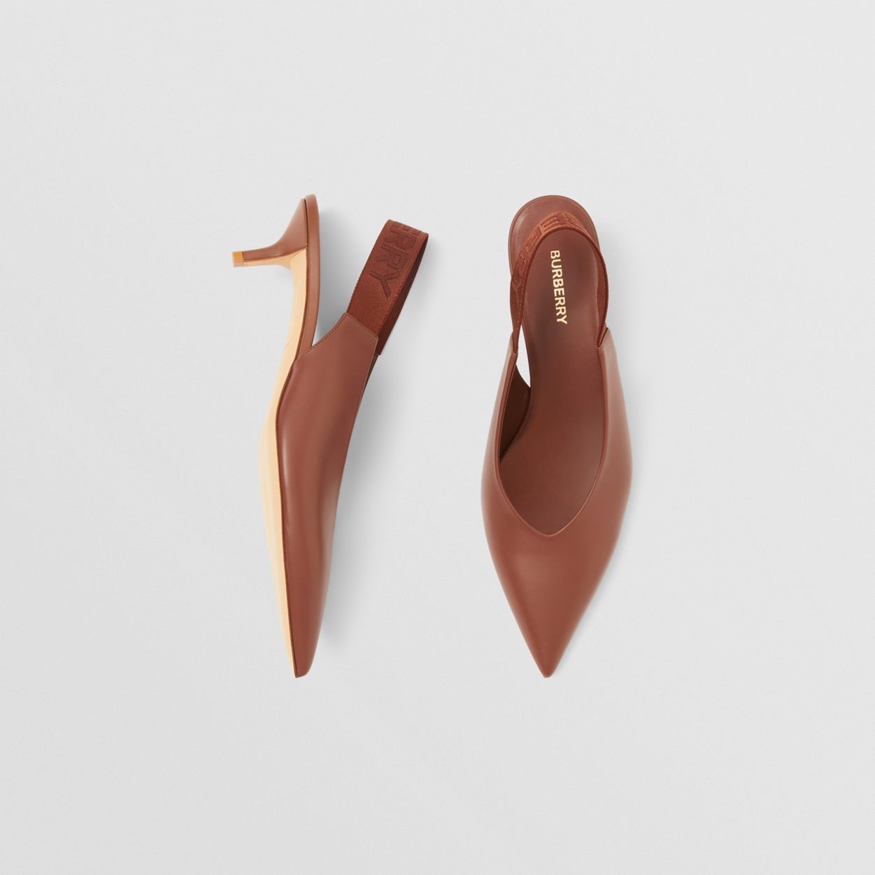 Leather Slingback Pumps - 6