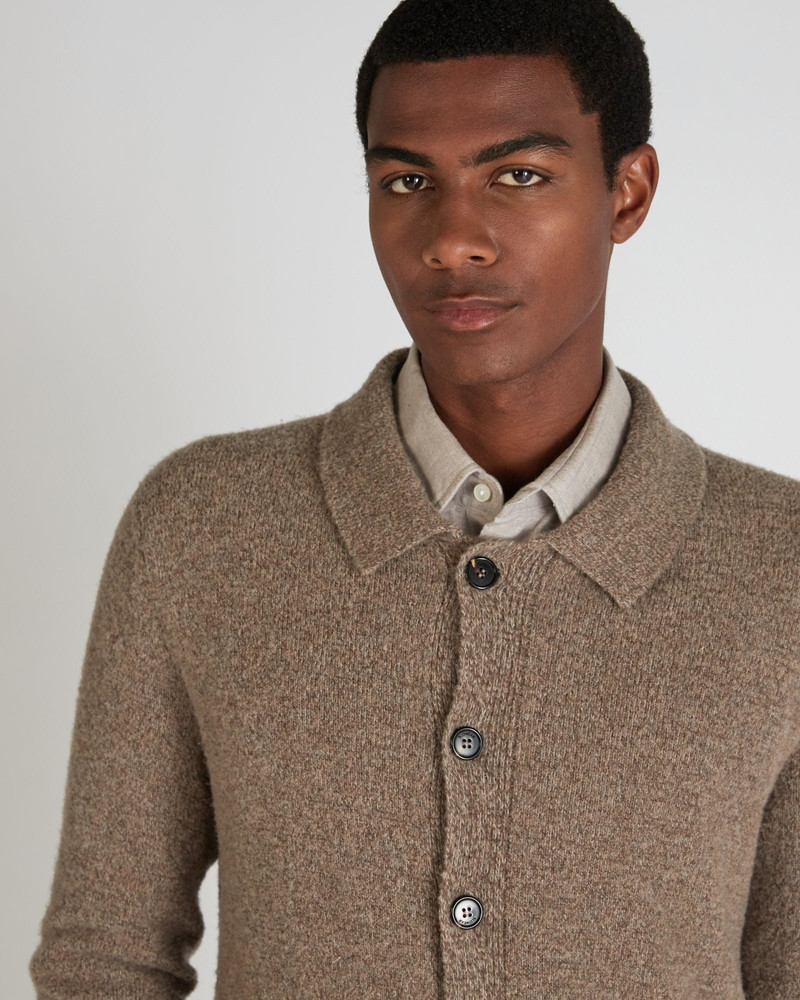 Slim fit Geelong wool bouclé overshirt 4