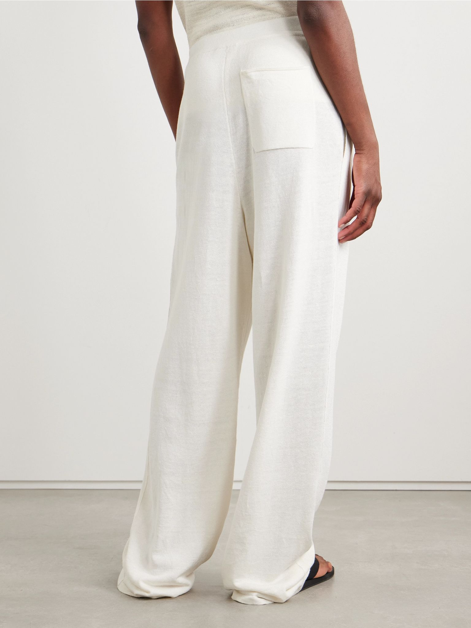 Jory linen-blend wide-leg pants Ivory - 4