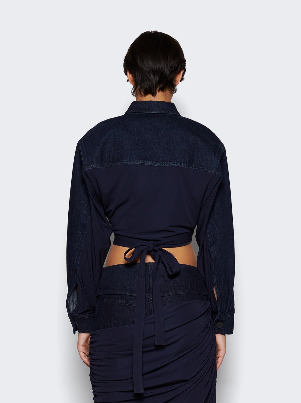 Sevilla Denim Wrap Top Blue - 5