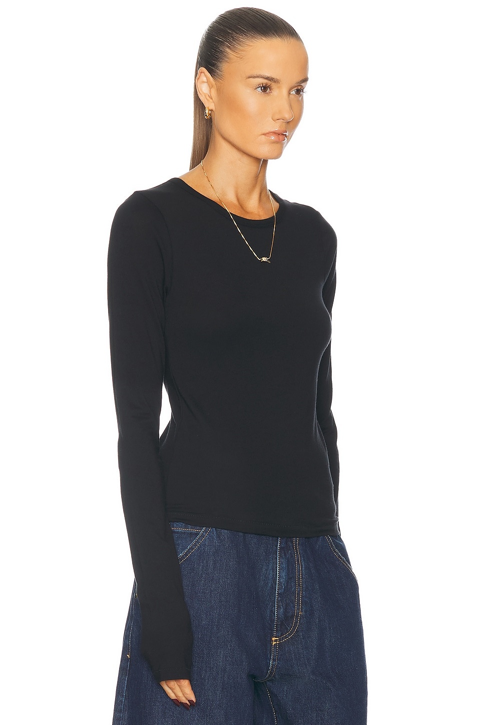 Fitted Crewneck Long Sleeve Top - 2
