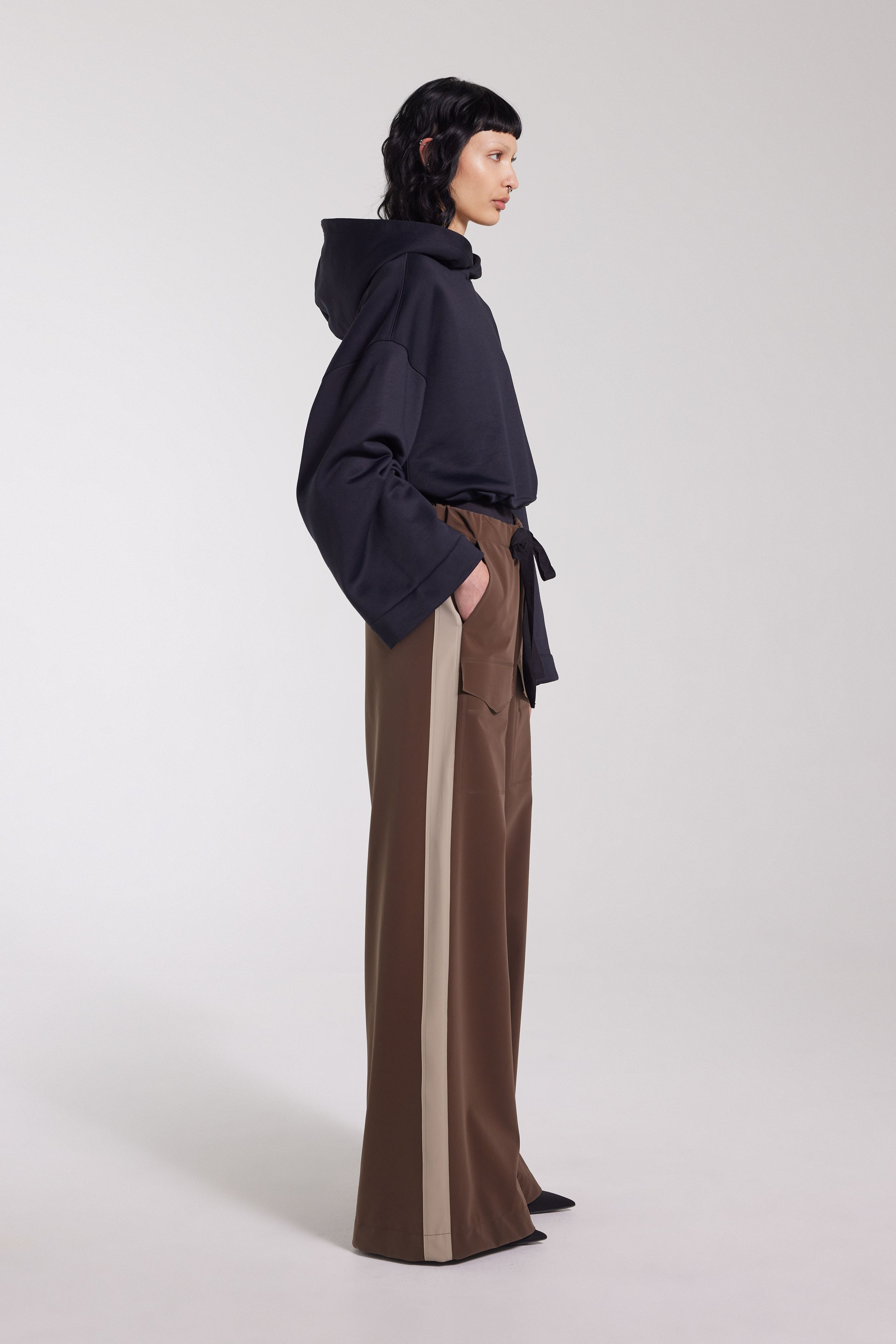 Jarla Stripe Trousers Dark Brown - 4