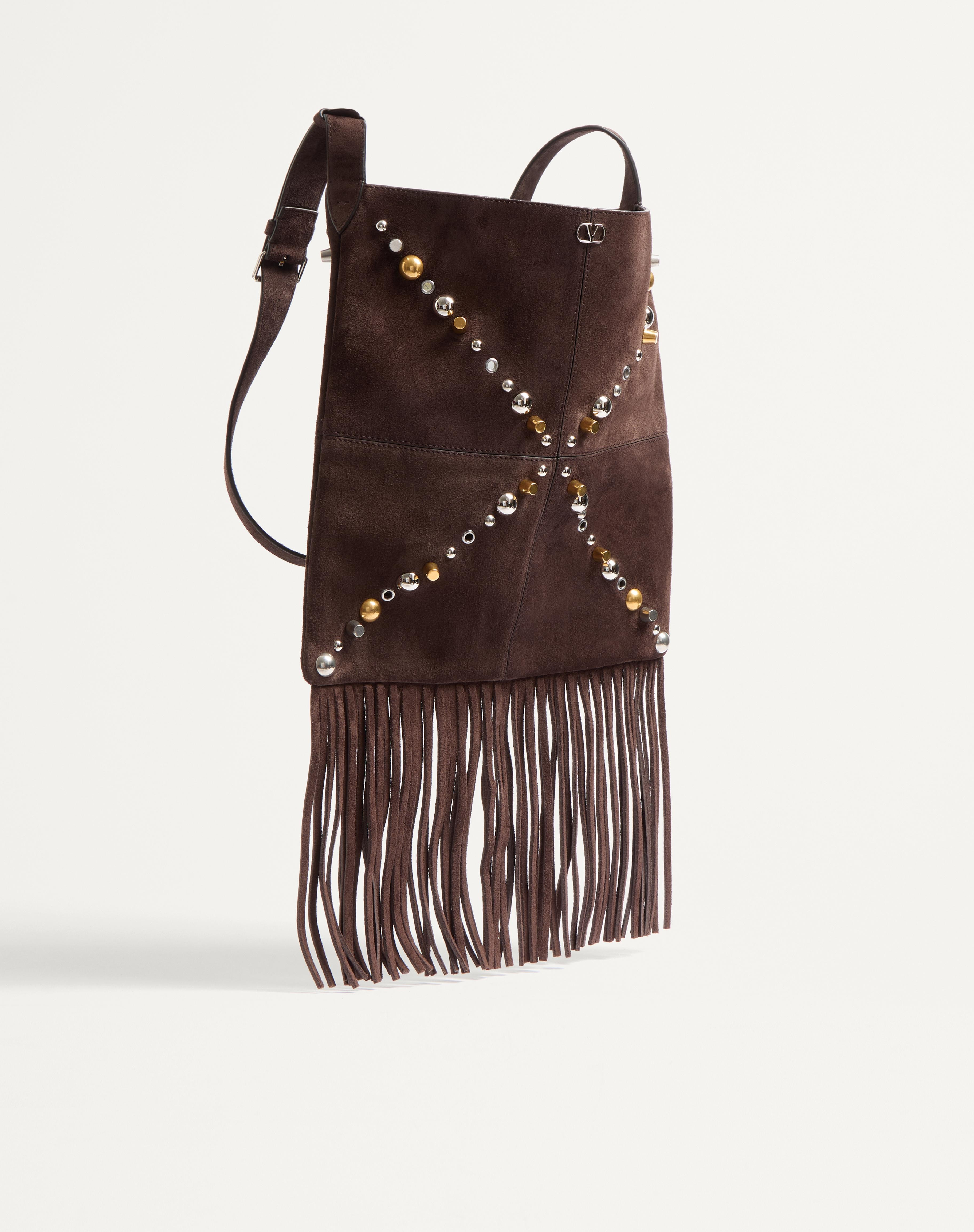 VALENTINO GARAVANI NELLCÔTE SUEDE SHOULDER BAG WITH FRINGES - 3