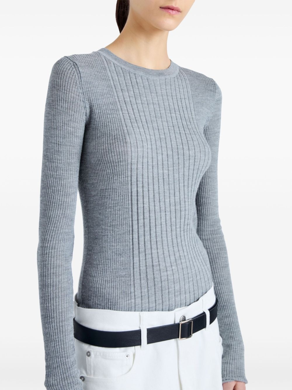 ribbed-knit long-sleeve top - 6