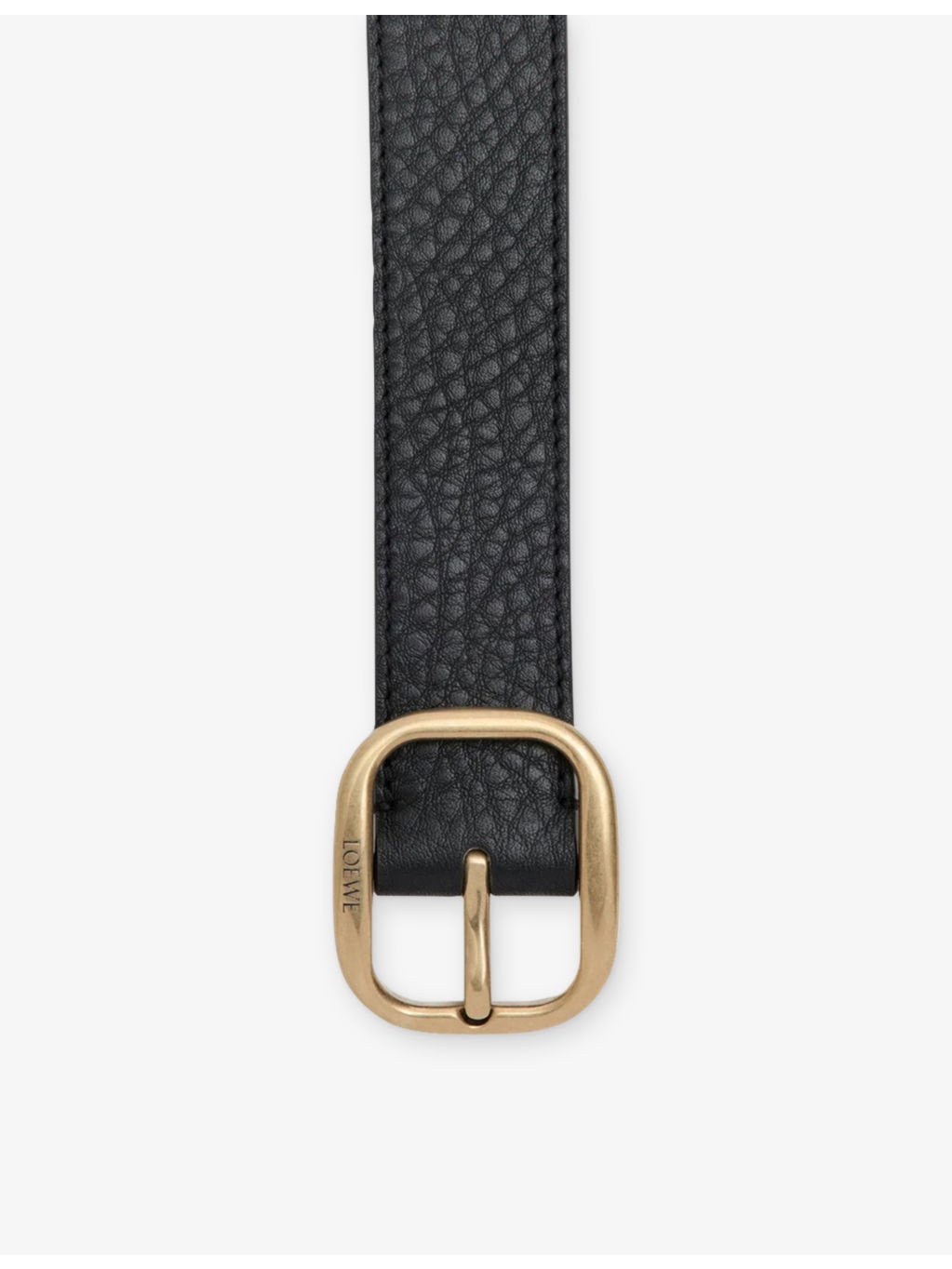 Rounded-Buckle Leather Belt - 2