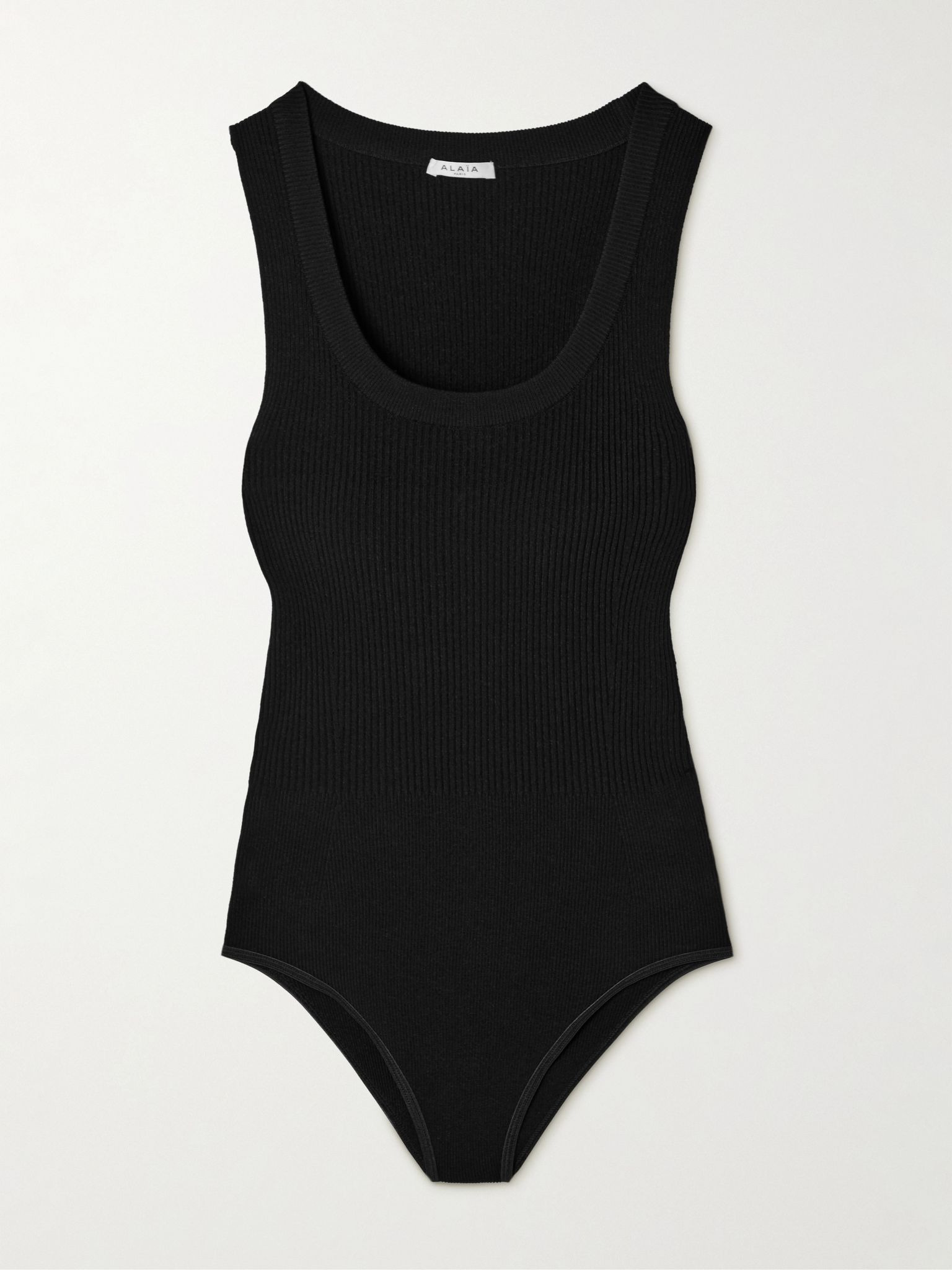 Ribbed-knit bodysuit Black - 1