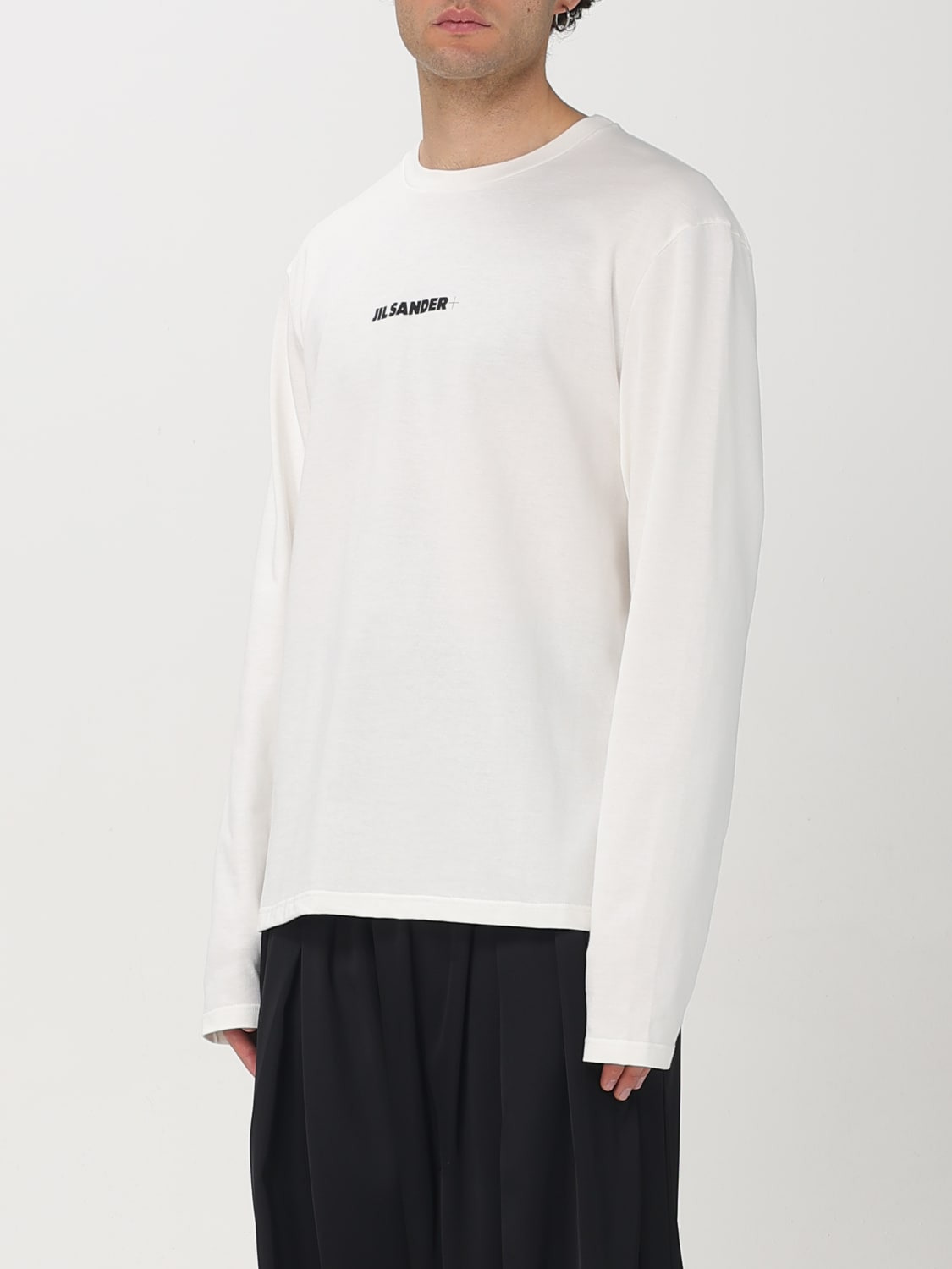Jil Sander basic cotton sweater with logo - 4