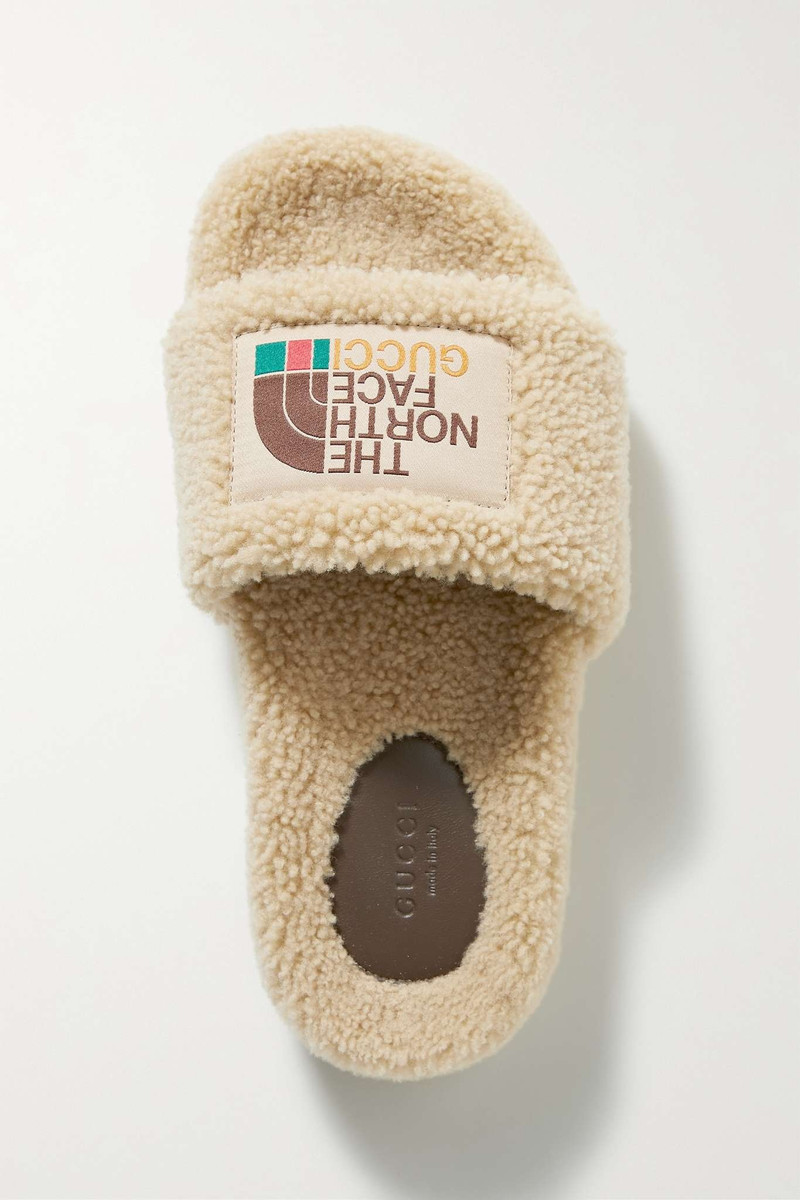 + The North Face Sideline logo-appliquéd shearling slides - 1