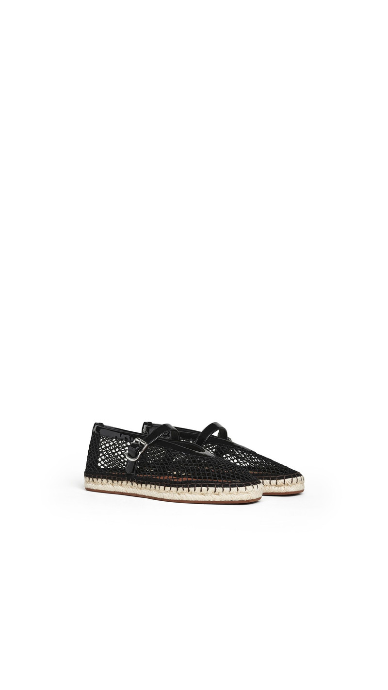 Alaïa ESPADRILLES IN FISHNET AND PATENT LEATHER outlook