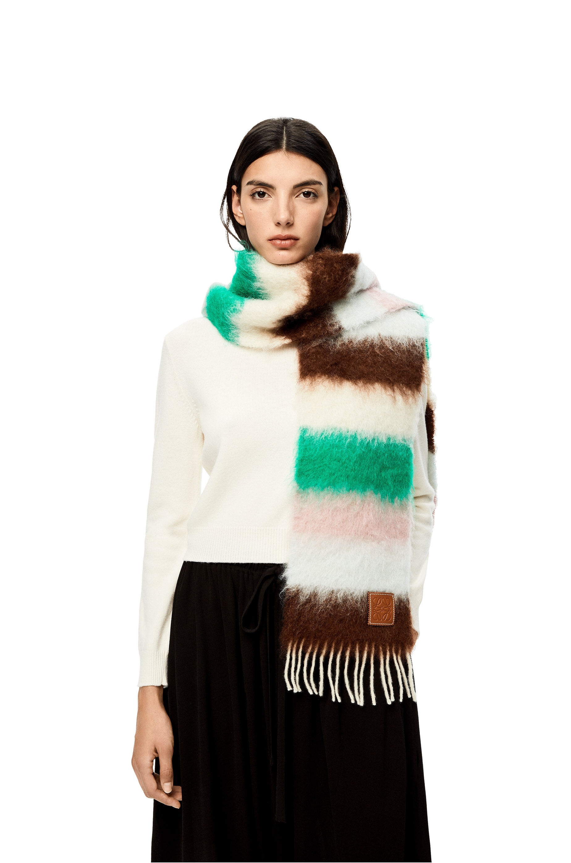 Striped scarf in mohair - 2
