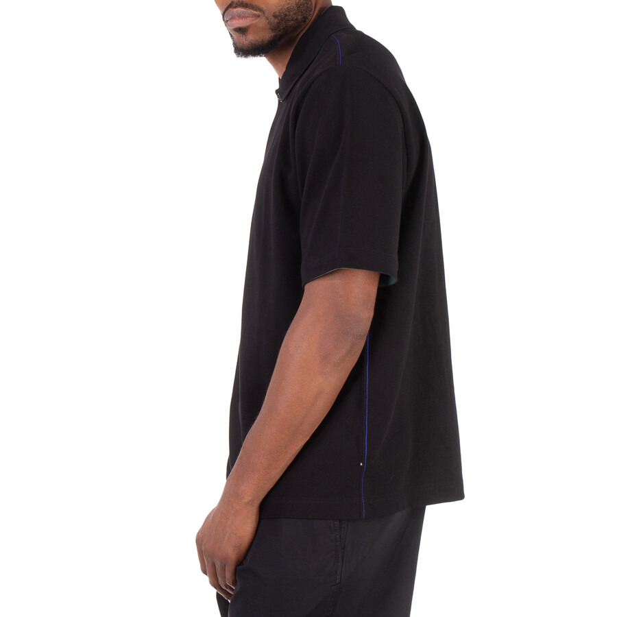 Burberry Striped-Cuffs Short Sleeved Cotton Polo Shirt - 4