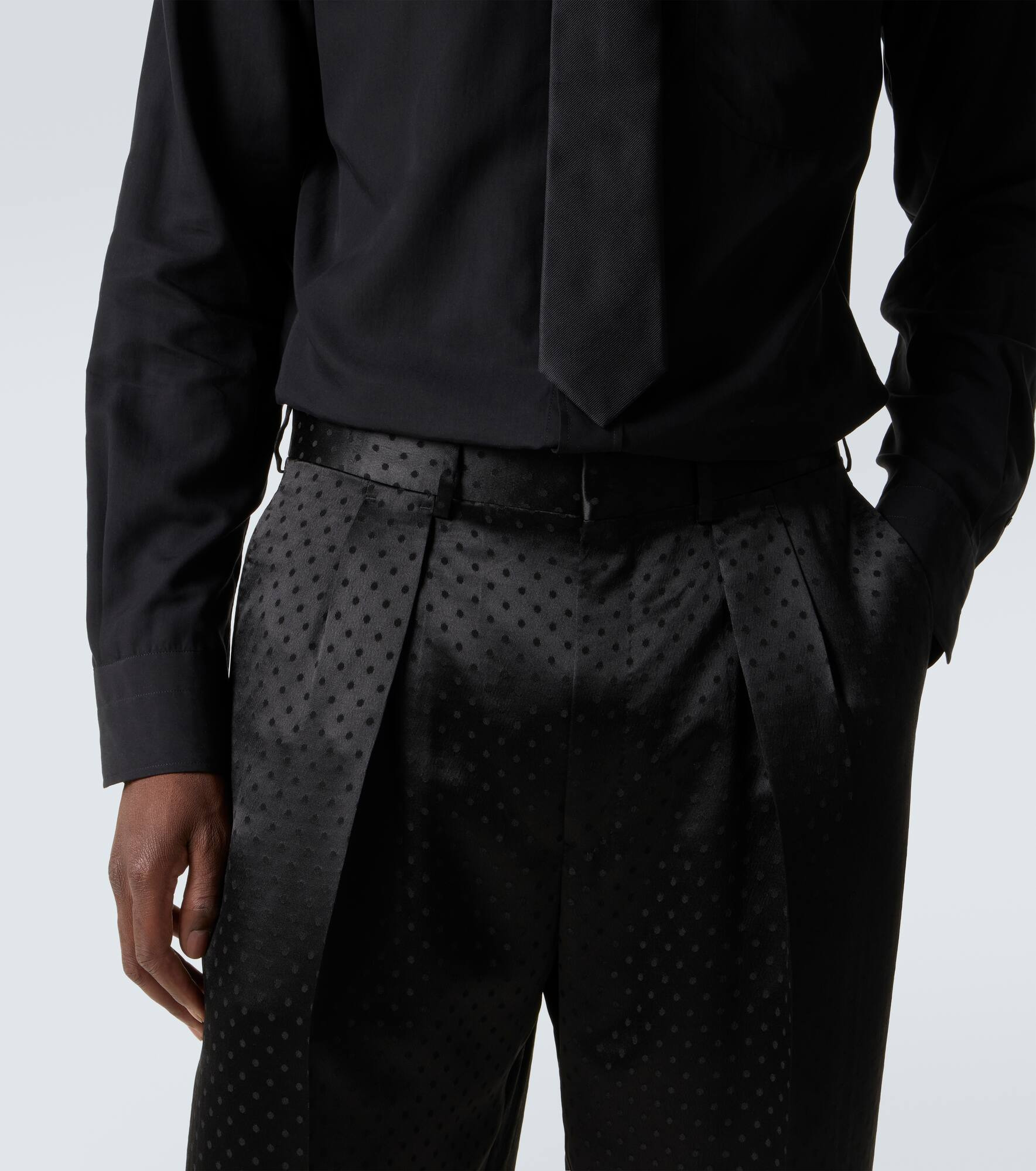 Polka-dot satin suit pants - 5