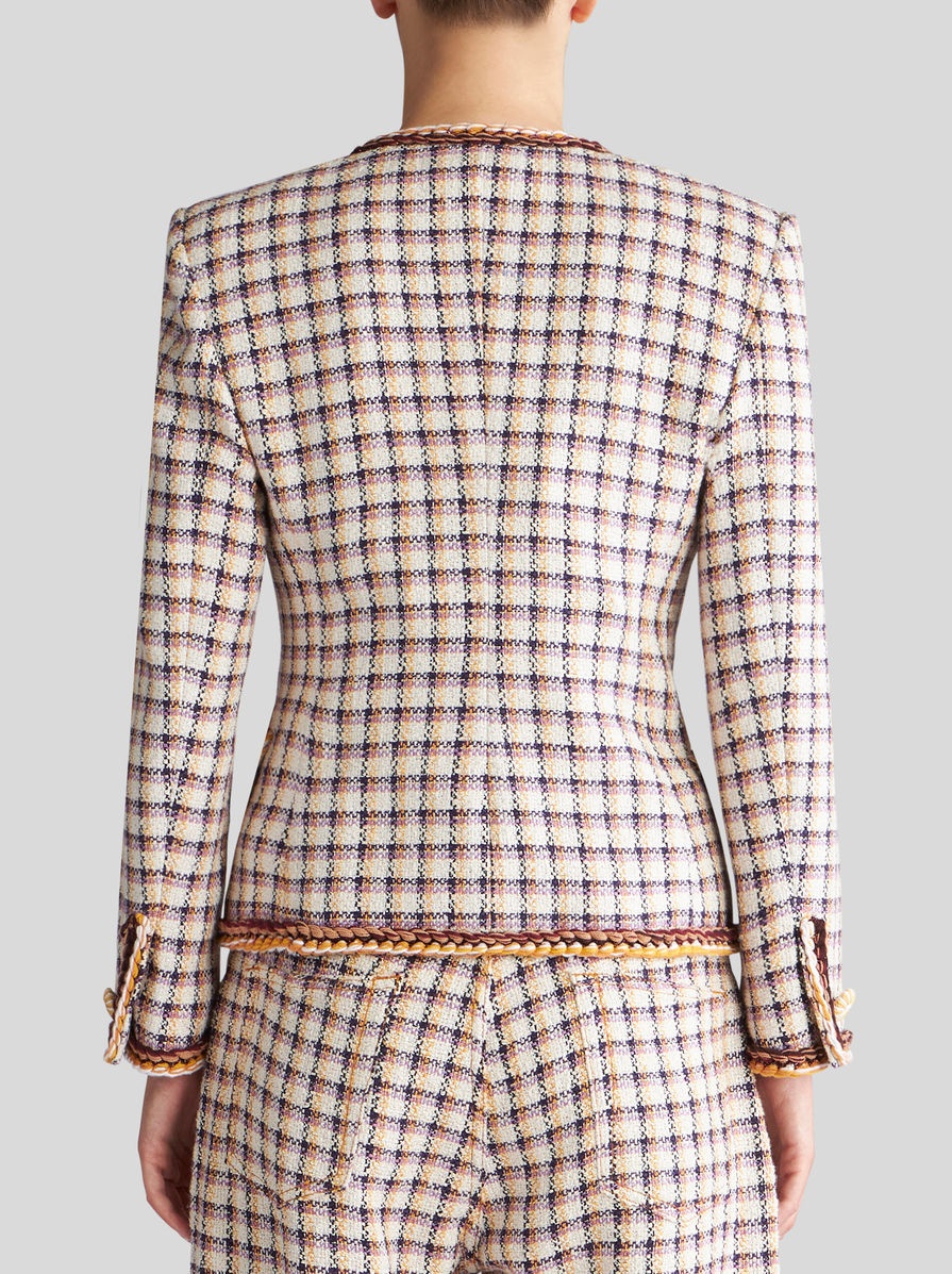 CHECK JACQUARD JACKET - 5